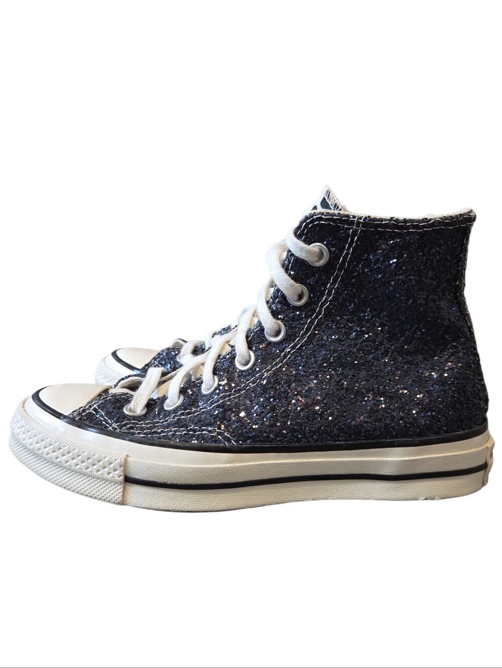 Converse Custom All Star Glitter Leopard Hi Top Limited Edition Sneaker 5.5 - Picture 3 of 14